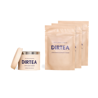 Dirtea Lion's Mane Tin & 3 Pouches